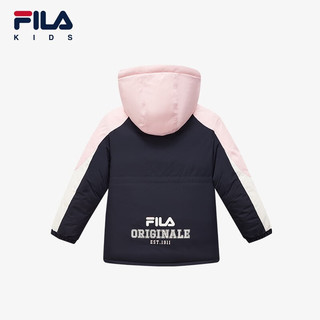 FILA 斐乐童装儿童棉羽女中大童防风保暖长款羽绒服 传奇蓝-NV 150