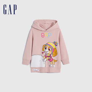 Gap【汪汪队联名】女幼童冬季2023连衣裙847108儿童装卫衣裙 粉色 90cm(1-2岁)亚洲尺码