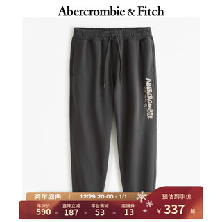 ABERCROMBIE & FITCH男装 秋冬复古logo美式街头休闲百搭通勤运动裤卫裤 355446-1 深灰色 XL (180/98A)