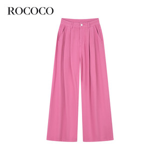 洛可可（ROCOCO）2023早秋多巴胺个性女粉色牛仔裤 粉色 S