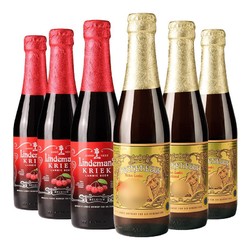 Lindemans 林德曼 樱桃/桃子 精酿果啤 啤酒 250ml*6瓶 比利时进口