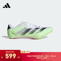 adidas阿迪达斯Sprintstar男女全速争胜轻盈田径跑步运动钉鞋 白色/黑色 43(265mm)