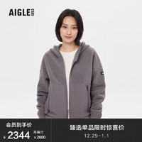 AIGLE艾高冬季女士户外保暖耐穿透汽厚款全拉链抓绒衣 烟熏紫 AQ732 M(165/88A)