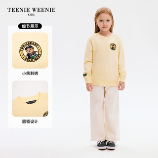 Teenie Weenie Kids小熊童装24春季男女童圆领贴标卫衣 藏青色 140cm