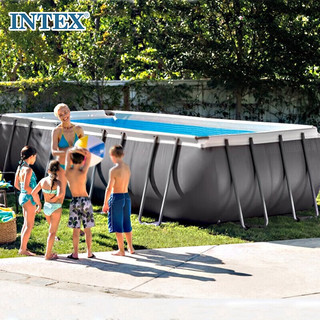 INTEX 新26364长方形管架水池套装成人儿童玩具家庭可移动别墅养鱼池
