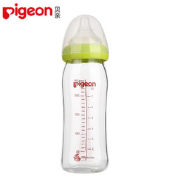 Pigeon 贝亲 宽口径奶瓶 玻璃材质  240ml绿色 M奶嘴