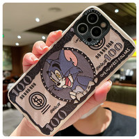 倾雪 钞票猫和老鼠适用于iphone15手机壳苹果硅胶套软壳全包防摔可爱 汤姆猫 适用iphone14Pro