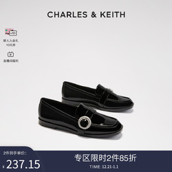CHARLES & KEITH CHARLES&KEITH23冬季新款CK1-70580216时尚英伦一脚蹬乐福鞋女鞋