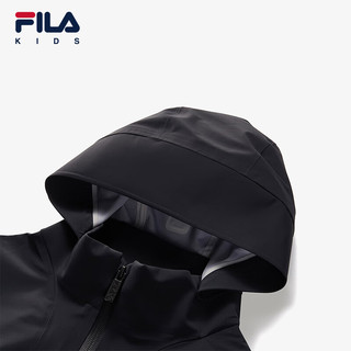 FILA【新雪丽棉】斐乐童装2023冬外套中大童男童保暖两件套潮 深黑-BK 140