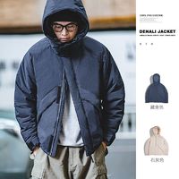 MADEN 马登 工装 山系连帽棉服冬季加厚保暖面包服Denali夹克外套男 藏青色 XL