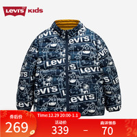 Levi's李维斯童装【萌宠奇遇记】冬季儿童双面穿羽绒服男童保暖外套 深靛蓝 160/76(L)