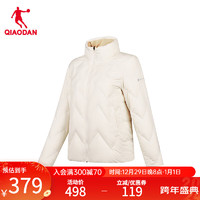 QIAODAN 乔丹 羽绒服女外套冬季保暖抗寒防风运动休闲羽绒服BGM42233212 奶油白 165/M