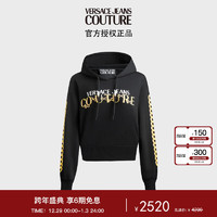 VERSACE 范思哲 Jeans Couture女装女士LOGO印花连帽卫衣黑色L