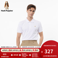 Hush Puppies暇步士男装2024夏多色凉感华夫格商务休闲Polo衫 019白色1 S