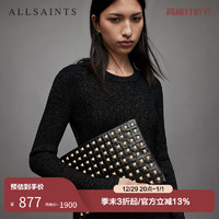 ALLSAINTS 女士手拿包铆钉信封包新款皮革小方包WR540X