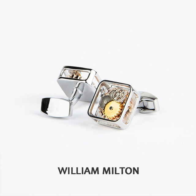 William Milton 英国风格机械齿轮袖扣男轻奢定制西装袖钉法式礼物