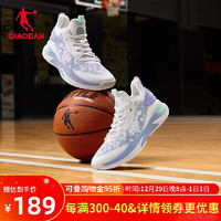 乔丹QIAODAN毒牙TEAM篮球鞋男鞋冬运动鞋实战球鞋耐磨战靴 乔丹白/星黛紫 40