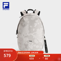 FILA 斐乐 女包背包2024春休闲运动双肩包大容量书包 卵石灰-GY XS