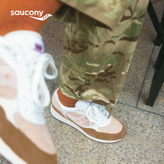 Saucony索康尼SHADOW 6000咖啡时光复古休闲鞋男女运动鞋白咖啡40.5