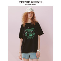 TEENIE WEENIE TeenieWeenie小熊2023夏季新款印花舒适宽松圆领短袖T恤女