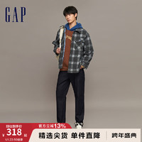 Gap男装冬季2023碳素软磨抓绒保暖卫衣841204宽松运动上衣 棕色 170/92A(M)亚洲尺码