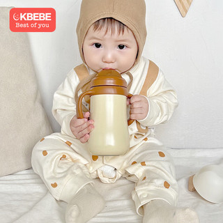 CKBEBE婴幼儿316不锈钢保温杯奶瓶宝宝水杯儿童吸管杯学饮杯小月龄恒温 （3个月以上）保温水杯300ML