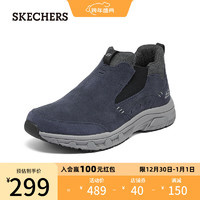 斯凯奇（Skechers）男士高帮保暖棉鞋 冬季棉靴城市户外鞋237283C 海军蓝色/灰色/NVGY 41