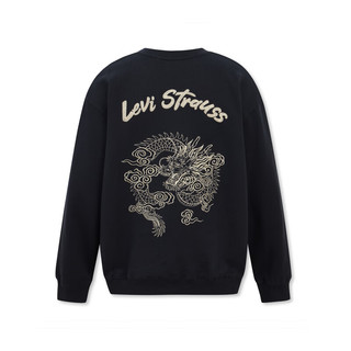 Levi's【龙年】李维斯24春季男士卫衣祥龙刺绣休闲百搭 黑色 A9423-0000 XL