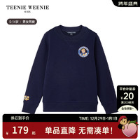 TEENIE WEENIE Kids小熊童装24春季男女童圆领贴标卫衣 藏青色 120cm