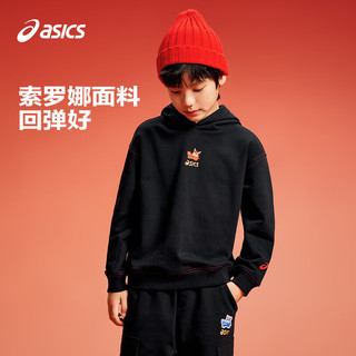 asics【龙年】亚瑟士童装2024春季男女儿童柔软舒适连帽卫衣 0601红色 170cm