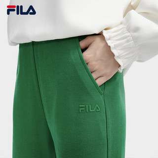 FILA 斐乐 ×V&A联名系列斐乐女士针织长裤2024春季时尚香蕉裤 深柳绿-DG 155/58A/XS