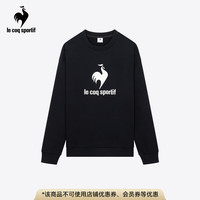 乐卡克（Le coq sportif）法国公鸡新年双旦款男女款24三色系列经典圆领套头衫卫衣 黑色/B01 S