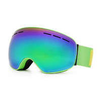 拜杰专业滑雪镜双层防雾可卡近视镜无框大球面镜防紫外线滑雪护目镜 滑雪镜-全面蓝
