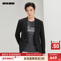 利郎休闲西服外套男2024春季修身男士西装上衣 黑(23CDX031SA) 185/96A