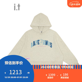 Aape it 女装连帽卫衣冬可爱趣味小熊图案字母装饰A385X IV2/米白色 XXS