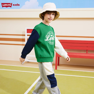 Levi's 李维斯 童装男女童纯棉圆领卫衣2024春秋320克舒适毛圈儿童上衣 亚马逊绿 120/60