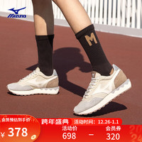 美津浓（MIZUNO）24男女秋冬鞋子经典复古厚底 层次拼接秋冬休闲运动鞋LG 70S 12/米白/褐色/浅灰 39