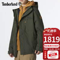 Timberland夹克男秋冬 户外徒步登山服抓绒外套装三合一防风冲锋衣A696H A696HU31/军绿色 XS/165