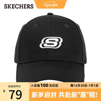 SKECHERS 斯凯奇 新星同款运动休闲鸭舌棒球帽L319U045 深黑色/002K 均码