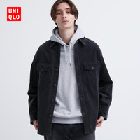 UNIQLO 优衣库 男女装灯芯绒工装衬衫(长袖衬衣宽松薄外套)460689