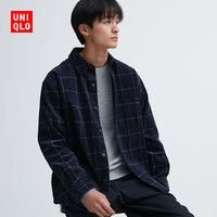 UNIQLO 优衣库 男女装灯芯绒工装格子衬衫(长袖衬衣薄外套)462393