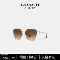 COACH 蔻驰 奥莱女士野花金属猫眼框太阳眼镜墨镜