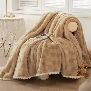 博洋家纺兔毛绒毛毯秋冬法兰绒毯珊瑚绒毯加厚保暖盖毯温澜200*230cm