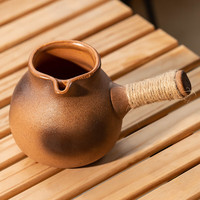 瓷牌茗茶具土陶罐罐茶煮茶壶围炉煮茶茶具套装家用户外烧烤露营烤火炉煮茶器 火痕云南土陶罐-大号（800ml）