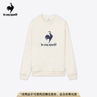 乐卡克（Le coq sportif）法国公鸡新年双旦款男女款24三色系列经典圆领套头衫卫衣 象牙白色/A02 S