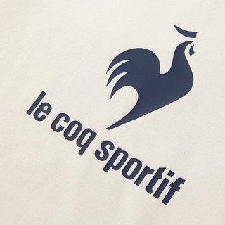 乐卡克（Le coq sportif）法国公鸡新年双旦款男女款24三色系列经典圆领套头衫卫衣 象牙白色/A02 S