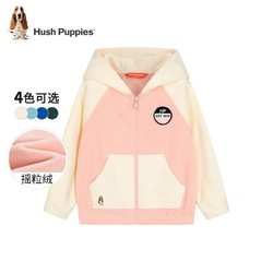 Hush Puppies 暇步士 童装儿童针织外套男童女童春秋中大童拉链开衫摇粒绒外套 宝蓝 130cm