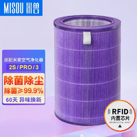 MISOU 米兽 适配小米空气净化器滤芯Pro H 2S Pro123代除甲醛除尘滤芯 除尘除菌无碳版