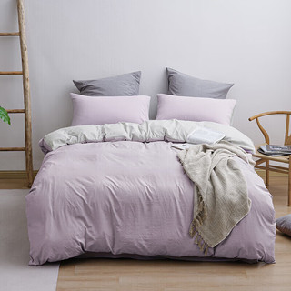 DAPU 大朴 水洗磨毛床上四件套双人床单四件套紫堇 1.8米床