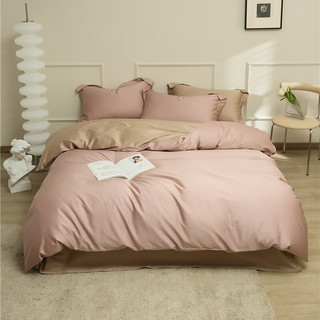 PLUS会员：AIDLI 100支全棉贡缎新疆长绒棉双拼四件套 200*230cm